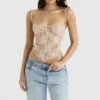 Fernanda crèmekleurige top met paisley-kant