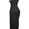 Filomena zwarte maxi-jurk