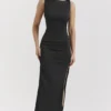 Filomena zwarte maxi-jurk