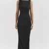 Filomena zwarte maxi-jurk