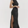 Filomena zwarte maxi-jurk