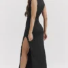 Filomena zwarte maxi-jurk