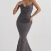 Fleur Shadow satijnen strapless avondjurk