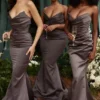 Fleur Shadow satijnen strapless avondjurk