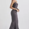 Fleur Shadow satijnen strapless avondjurk