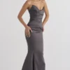 Fleur Shadow satijnen strapless avondjurk