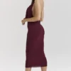 Florentina Merlot gedrapeerde midi-jurk