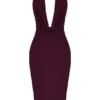 Florentina Merlot gedrapeerde midi-jurk