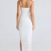 Fornarina witte maxi-jurk van gerimpeld stretchmesh