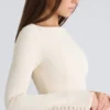 Francesca Vintage crèmekleurige stretch crêpe godet mini-jurk