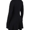 Francesca Zwarte stretch crêpe mini-jurk met godet