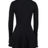 Francesca Zwarte stretch crêpe mini-jurk met godet