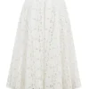 Francine witte midi-rok met broderie anglaise