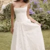 Francine witte midi-rok met broderie anglaise