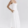 Francine witte midi-rok met broderie anglaise