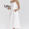 Francine witte midi-rok met broderie anglaise