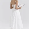 Francine witte midi-rok met broderie anglaise