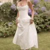 Francine witte midi-rok met broderie anglaise
