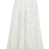 Francine witte midi-rok met broderie anglaise