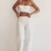 Frankie witte broek met broderie anglaise