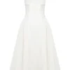 Georgiana witte katoenen strapless midi-zomerjurk