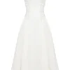 Georgiana witte katoenen strapless midi-zomerjurk