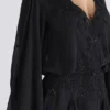 Gianna Zwarte, met de hand geborduurde georgette mini-jurk – Limited Edition