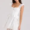 Giglio witte mini-jurk met Engelse borduursels