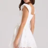 Giglio witte mini-jurk met Engelse borduursels