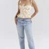 Gigou Royal Rose Print Peplum katoen Korsetten