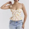 Gigou Royal Rose Print Peplum katoen Korsetten