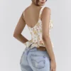 Gigou Royal Rose Print Peplum katoen Korsetten