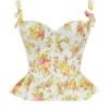 Gigou Royal Rose Print Peplum katoen Korsetten