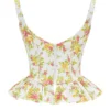 Gigou Royal Rose Print Peplum katoen Korsetten