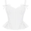 Gigou Wit katoen korset met peplum