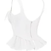 Gigou Wit katoen korset met peplum