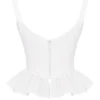 Gigou Wit katoen korset met peplum