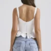 Gigou Wit katoen korset met peplum