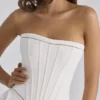 Gina witte katoenen strapless maxi-jurk