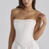 Gina witte katoenen strapless maxi-jurk