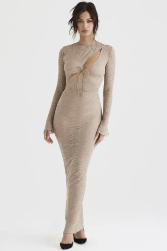 Giovanna Maxi-jurk met bloemenkant