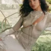 Giovanna Maxi-jurk met bloemenkant