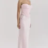 Giuliana Ballerina roze satijnen maxi-rok