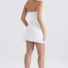 Grace ivoorkleurige mini-jurk met kristallen