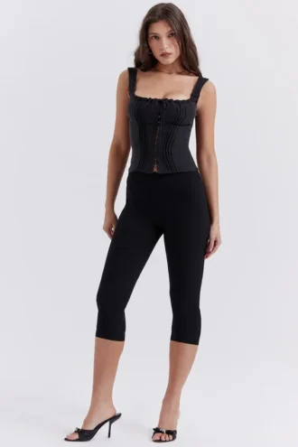 Halima zwarte capribroek