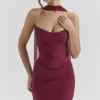 Hallie Cabernet strapless korset met sjaal