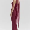 Hallie Cabernet strapless korset met sjaal