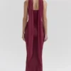 Hallie Cabernet strapless korset met sjaal