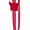 Hallie Holly Red strapless korset-top met afneembare halssjaal