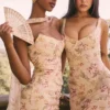 Hallie Honeyflower Print Strapless Korsetten met sjaal